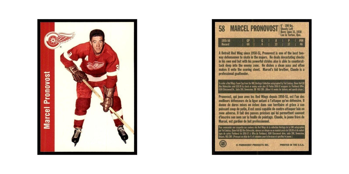 1994 Parkhurst Missing Link 1956-57 Marcel Pronovost Detroit Red Wings #58