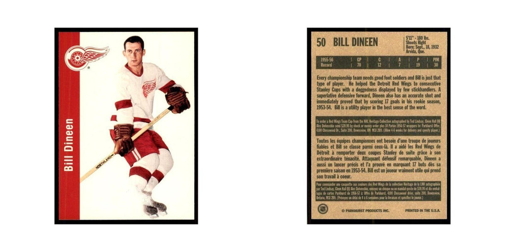 1994 Parkhurst Missing Link 1956-57 Bill Dineen Detroit Red Wings #50