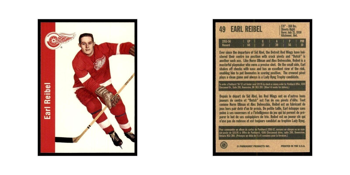1994 Parkhurst Missing Link 1956-57 Earl Reibel Detroit Red Wings #49