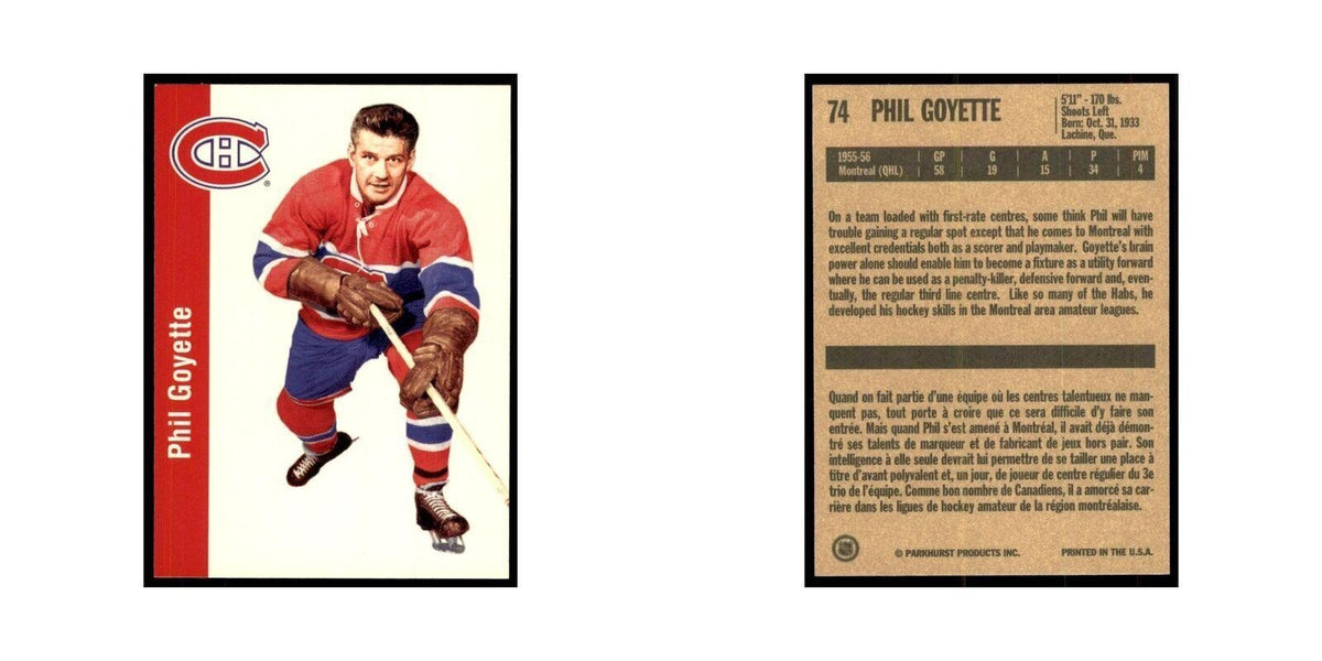 1994 Parkhurst Missing Link 1956-57 Phil Goyette Montreal Canadiens #74