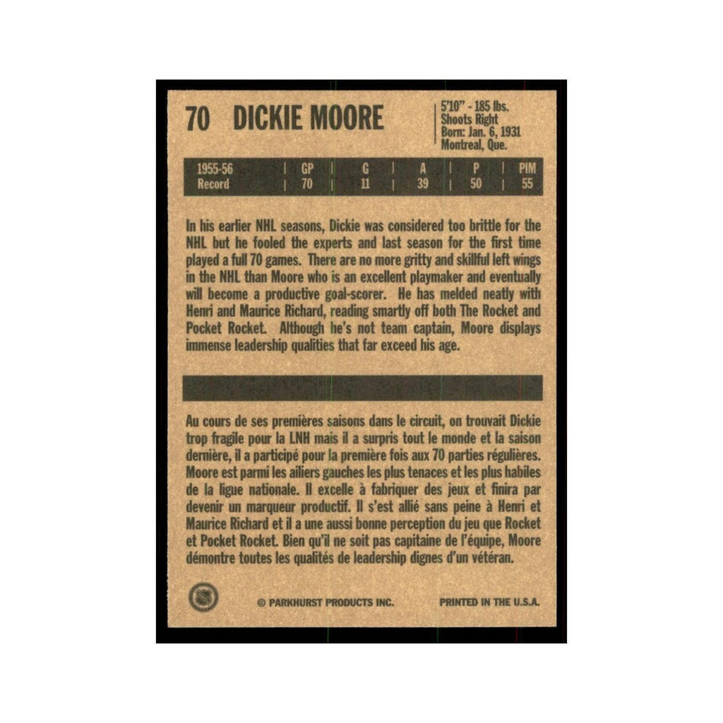 1994 Parkhurst Missing Link 1956-57 Dickie Moore Montreal Canadiens #70