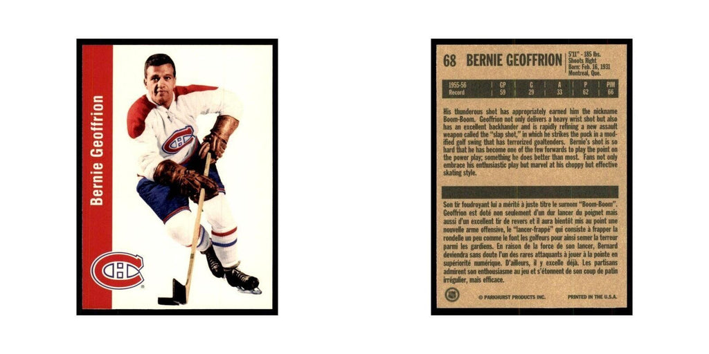 1994 Parkhurst Missing Link 1956-57 Bernie Geoffrion Montreal Canadiens #68