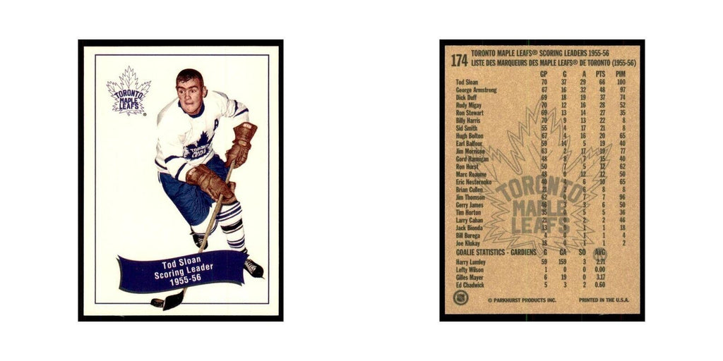 1994 Parkhurst Missing Link 1956-57 Tod Sloan Toronto Maple Leafs #174
