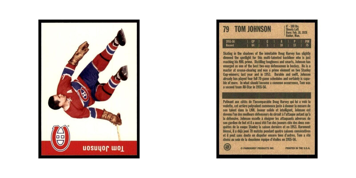1994 Parkhurst Missing Link 1956-57 Tom Johnson Montreal Canadiens #79