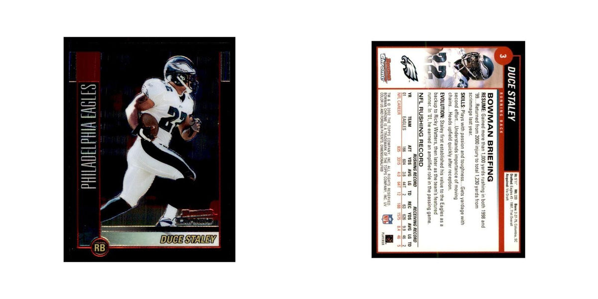 2002 Bowman Chrome Duce Staley Football Cards #3