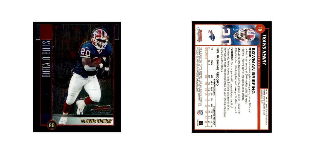 2002 Bowman Chrome Travis Henry Football Cards #10