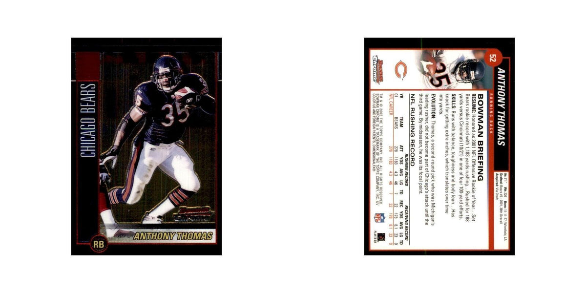 2002 Bowman Chrome Anthony Thomas Football Cards #52