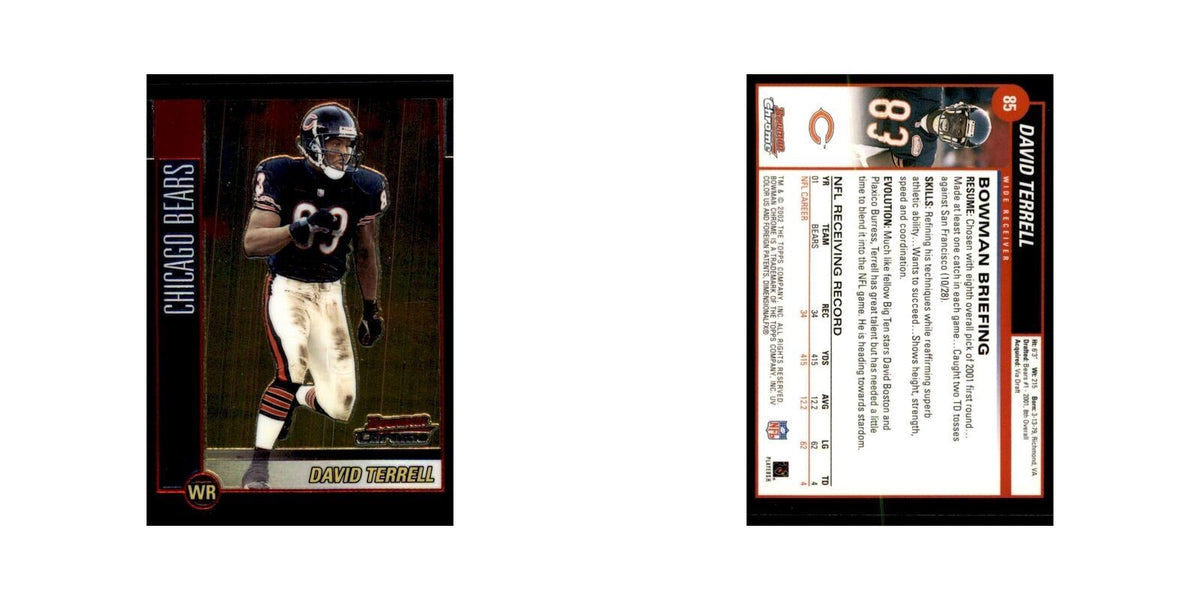 2002 Bowman Chrome David Terrell Football Cards #85