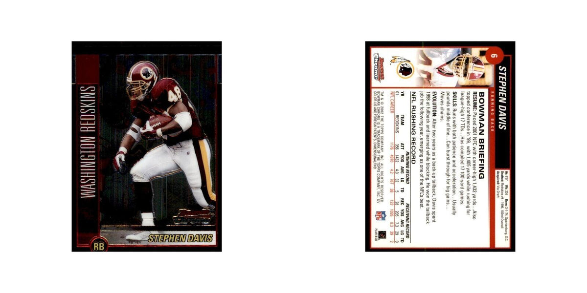 2002 Bowman Chrome Stephen Davis Football Cards #6