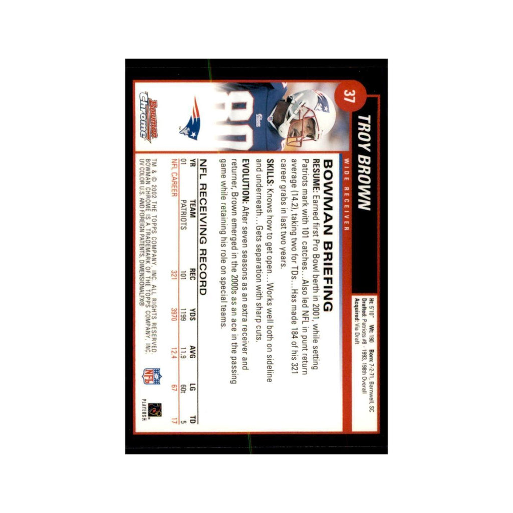 2002 Bowman Chrome Troy Brown Football Cards #37