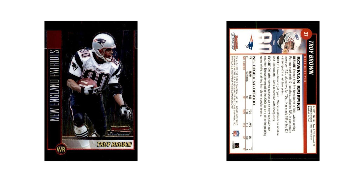 2002 Bowman Chrome Troy Brown Football Cards #37
