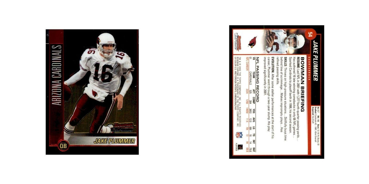 2002 Bowman Chrome Jake Plummer Football Cards #54