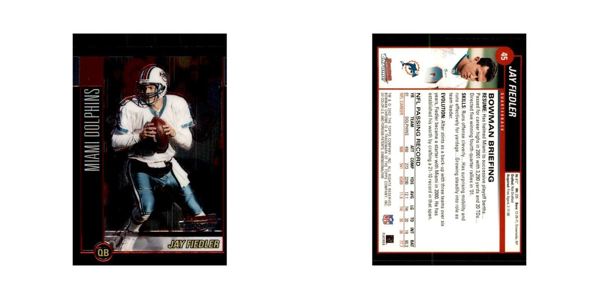 2002 Bowman Chrome Jay Fiedler Football Cards #45