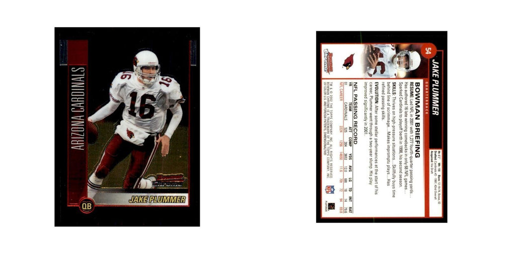 2002 Bowman Chrome Jake Plummer Football Cards #54