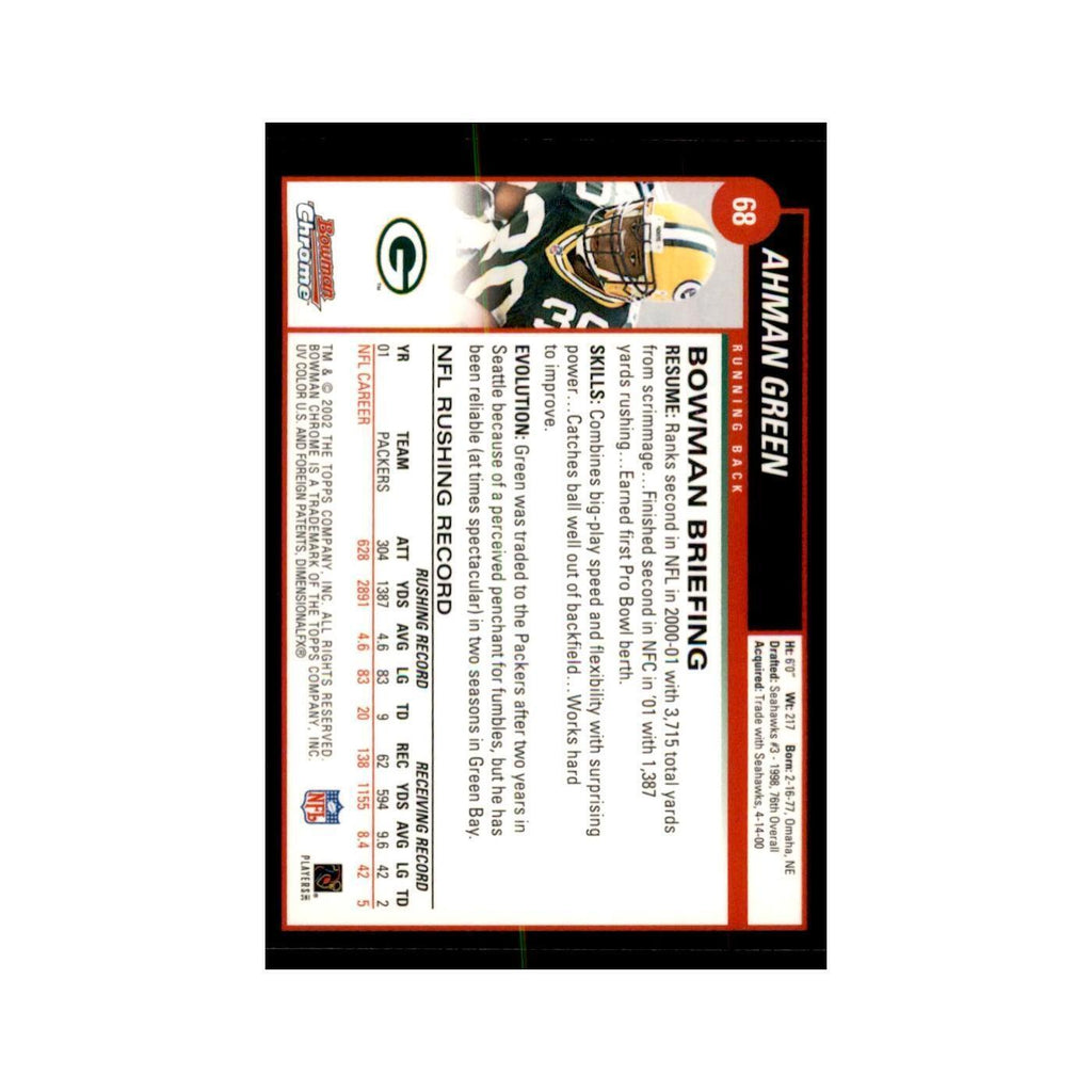 2002 Bowman Chrome Ahman Green Football Cards #68