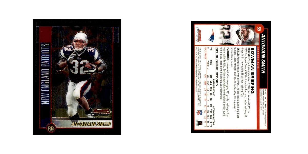 2002 Bowman Chrome Antowain Smith Football Cards #59