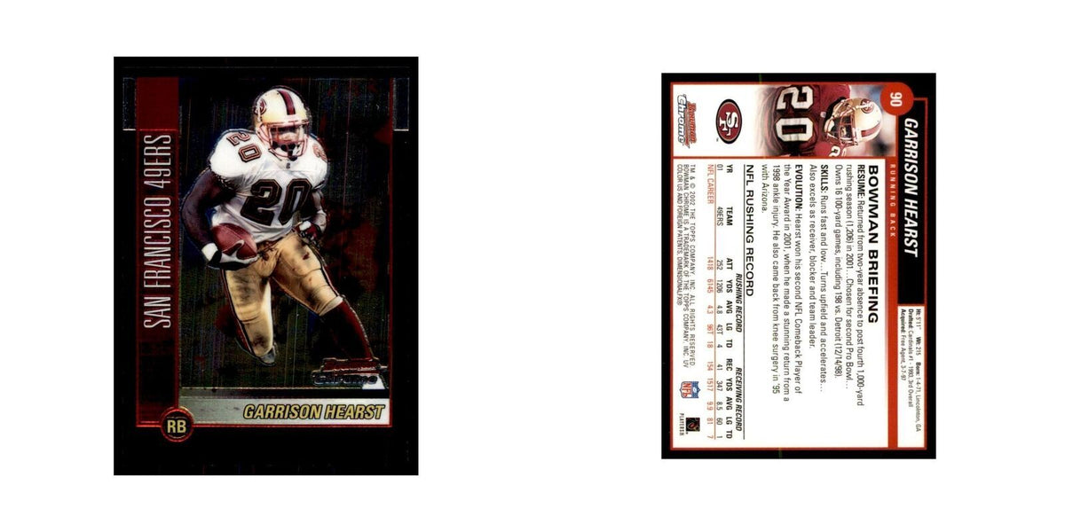 2002 Bowman Chrome Garrison Hearst Football Cards #90
