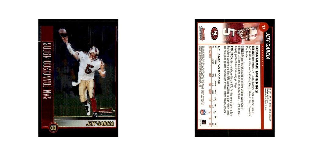 2002 Bowman Chrome Jeff Garcia Football Cards #17