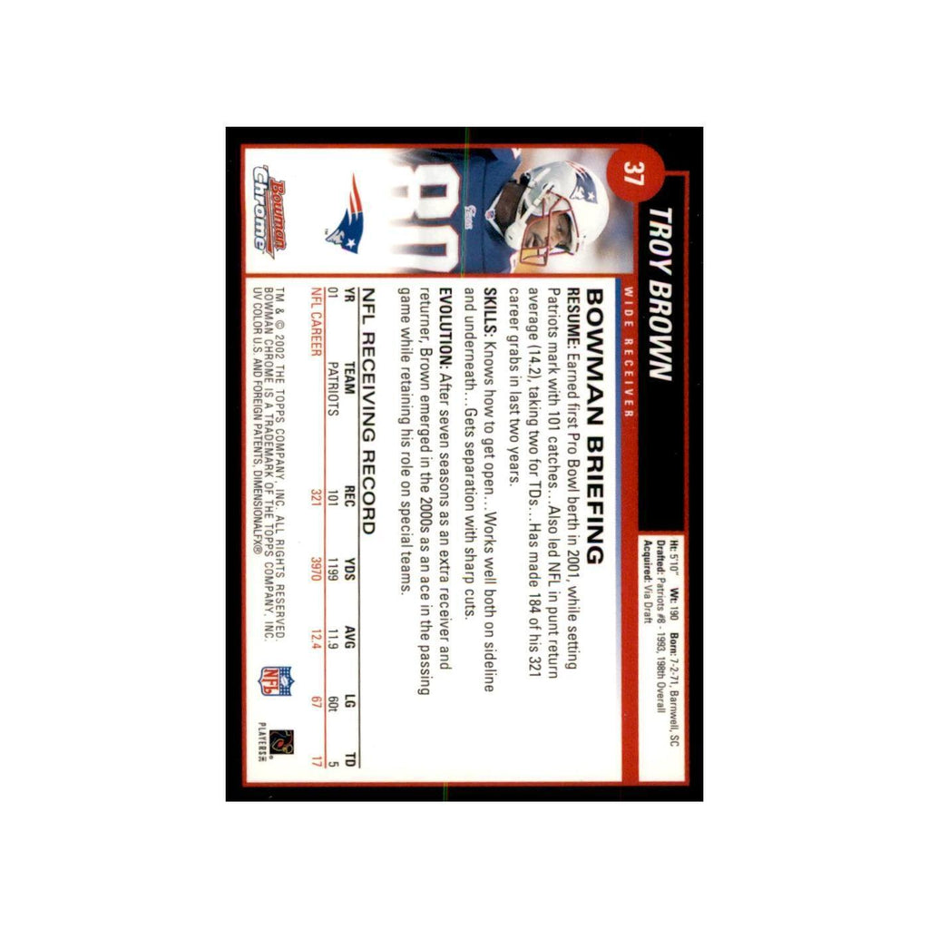 2002 Bowman Chrome Troy Brown Football Cards #37