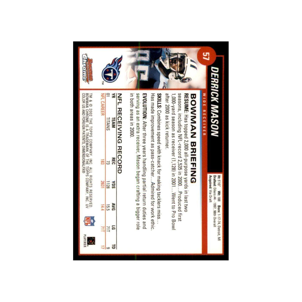 2002 Bowman Chrome Derrick Mason Football Cards #57