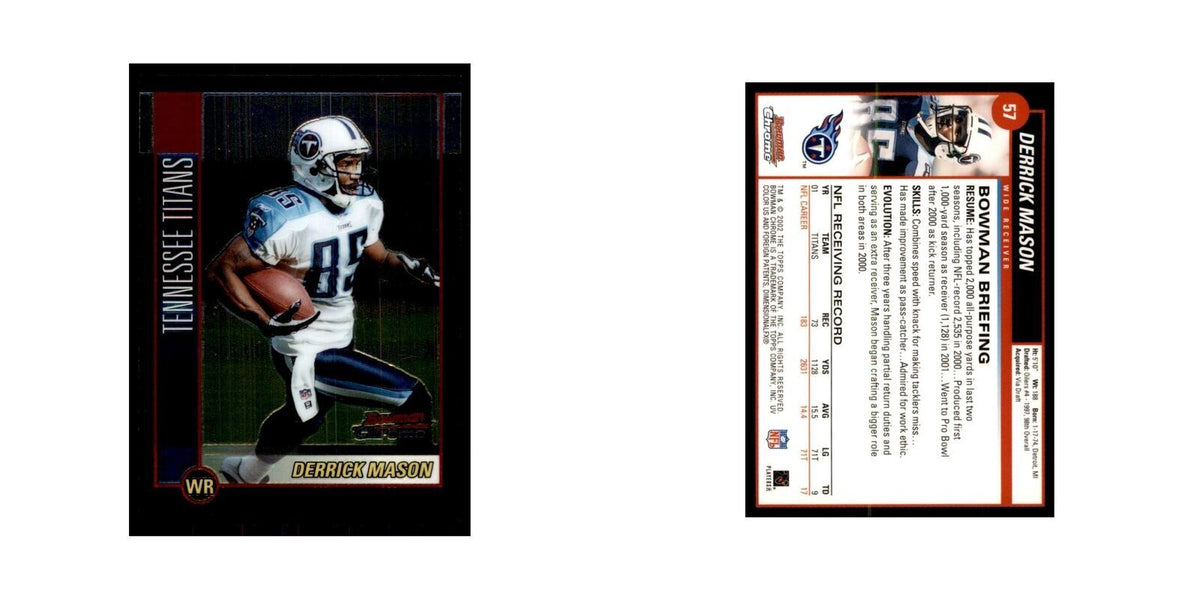 2002 Bowman Chrome Derrick Mason Football Cards #57