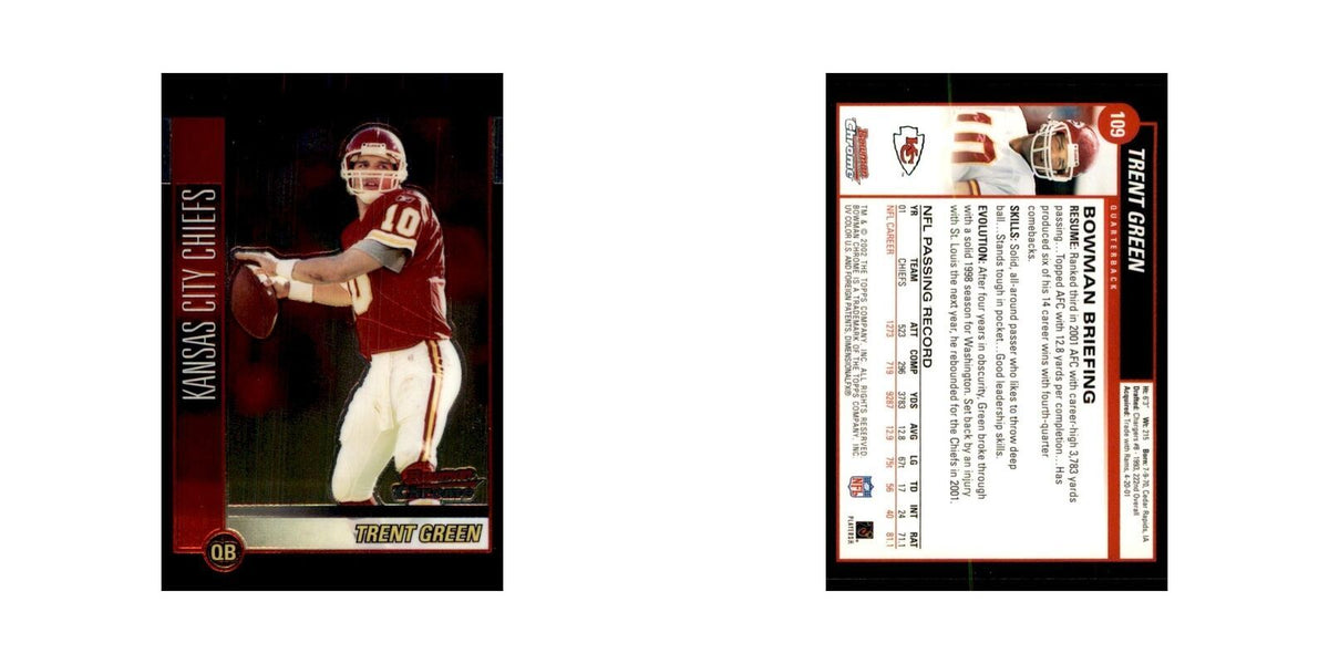 2002 Bowman Chrome Trent Green Football Cards #109