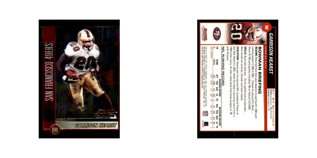 2002 Bowman Chrome Garrison Hearst Football Cards #90