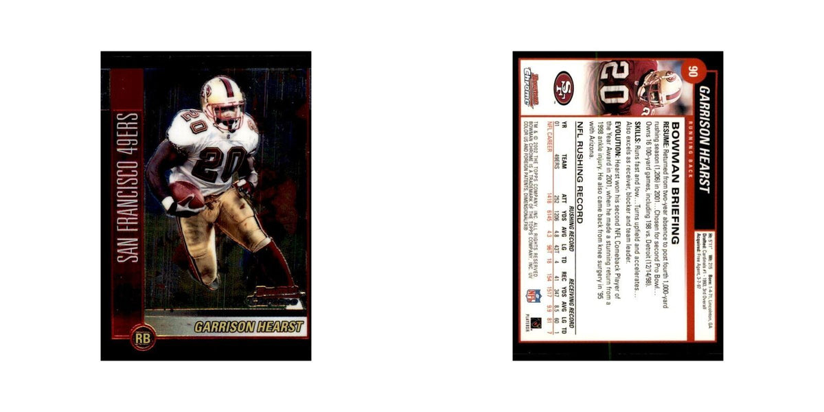 2002 Bowman Chrome Garrison Hearst Football Cards #90