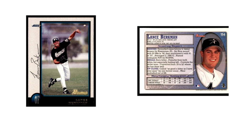 1998 Bowman Lance Berkman Baseball Cards #194