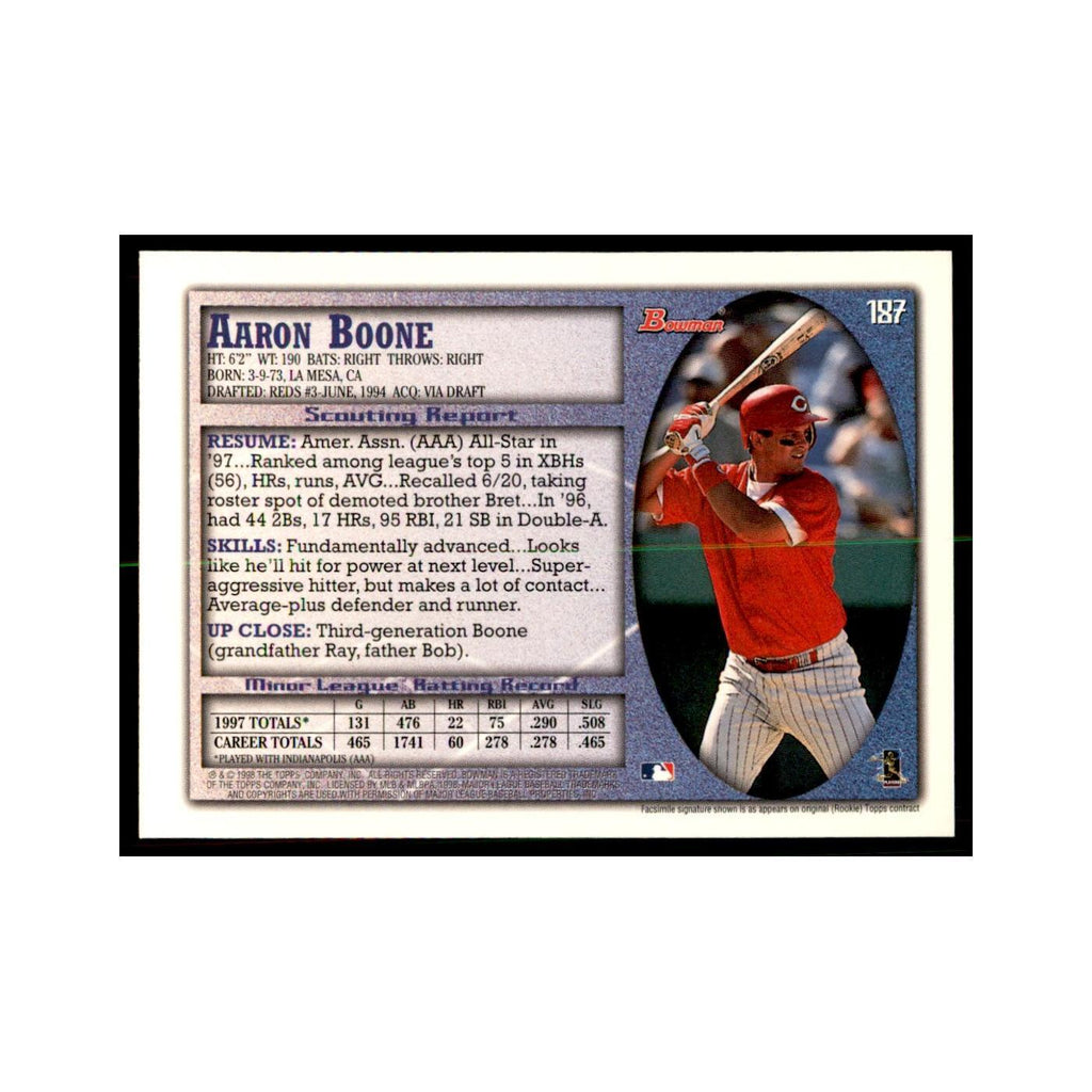 1998 Bowman Aaron Boone Baseball Cards #187
