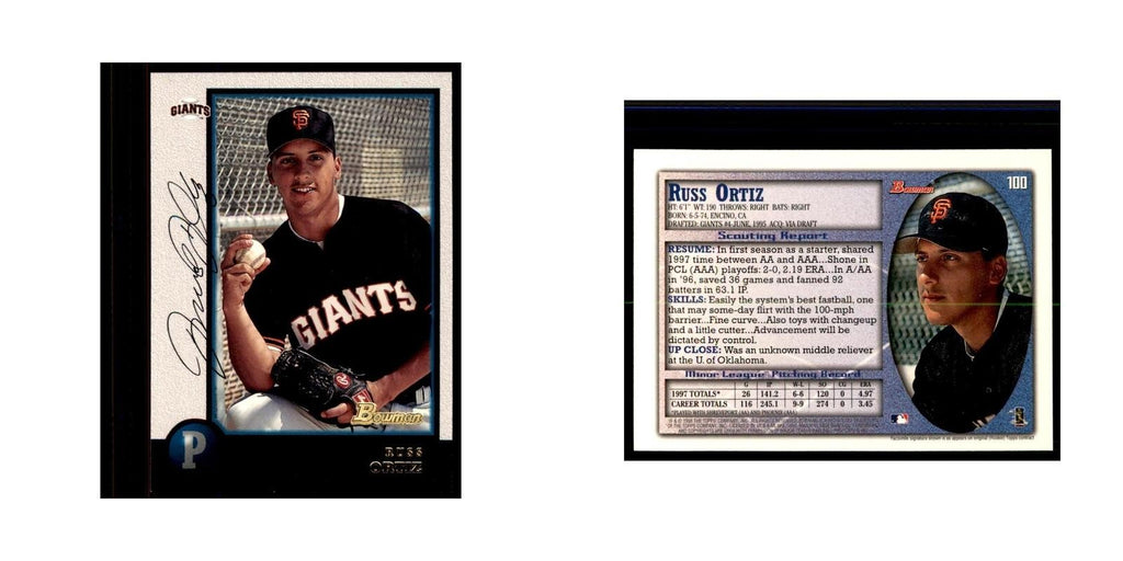1998 Bowman Russ Ortiz Baseball Cards #100