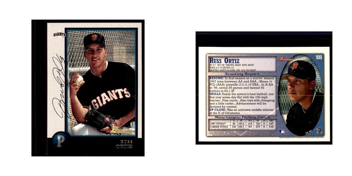 1998 Bowman Russ Ortiz Baseball Cards #100