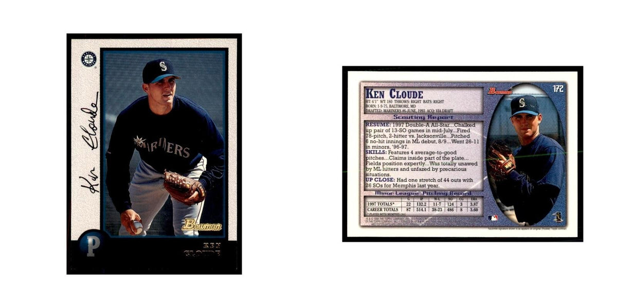1998 Bowman Ken Cloude Baseball Cards #172