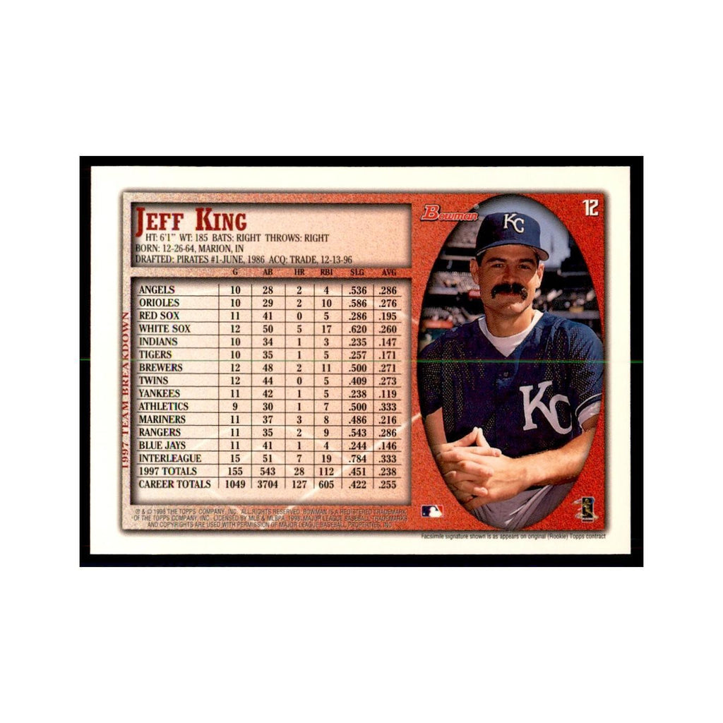 1998 Bowman Jeff King Baseball Cards #12
