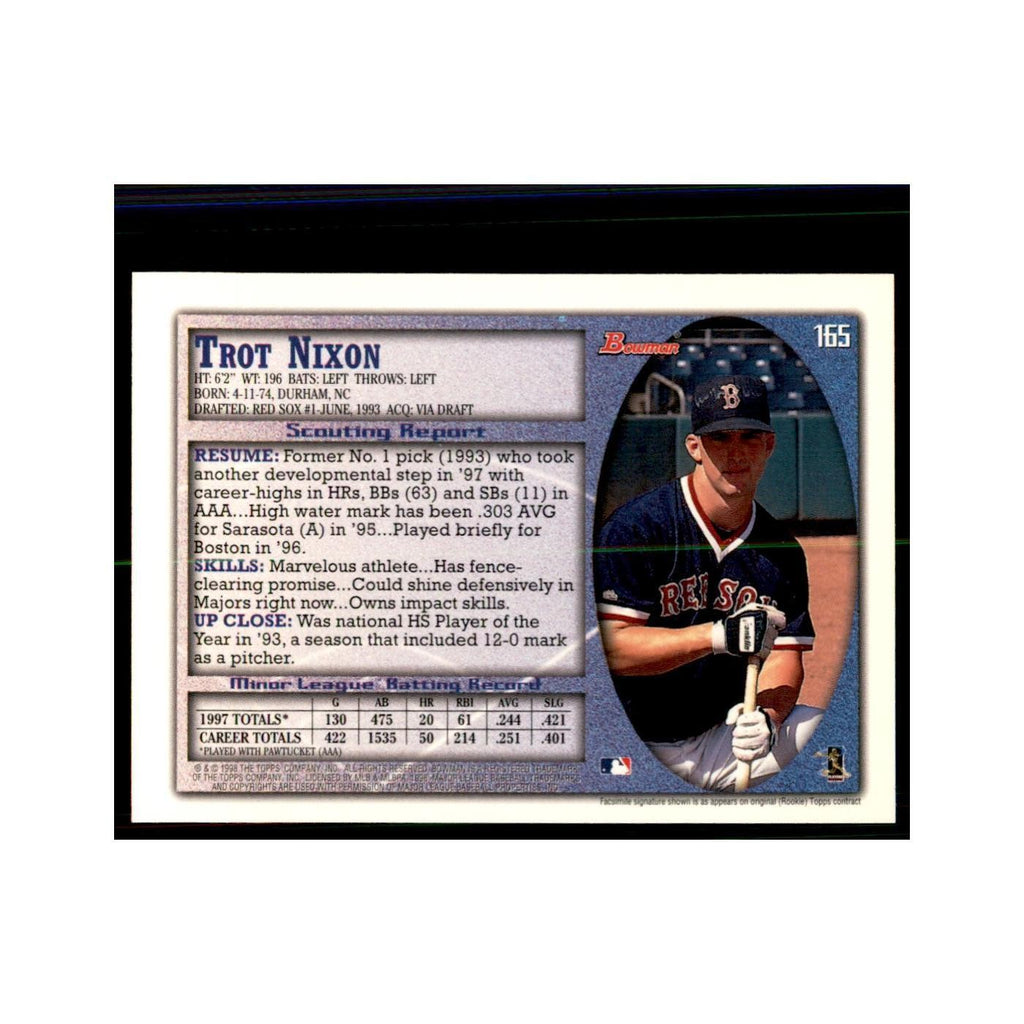 1998 Bowman Trot Nixon Baseball Cards #165