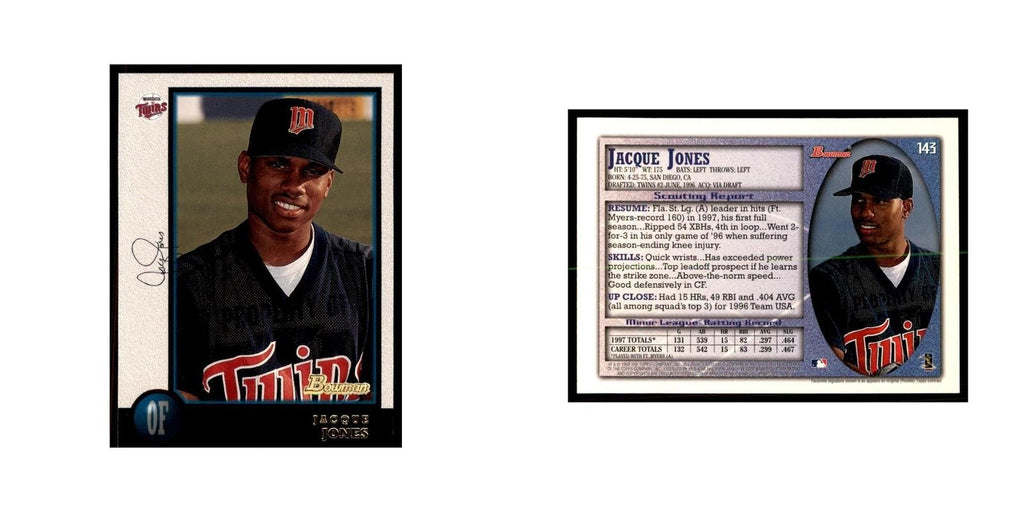 1998 Bowman Jacque Jones Baseball Cards #143