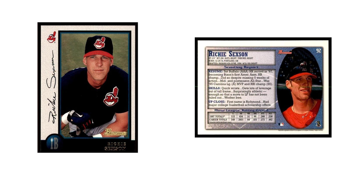 1998 Bowman Richie Sexson Baseball Cards #92