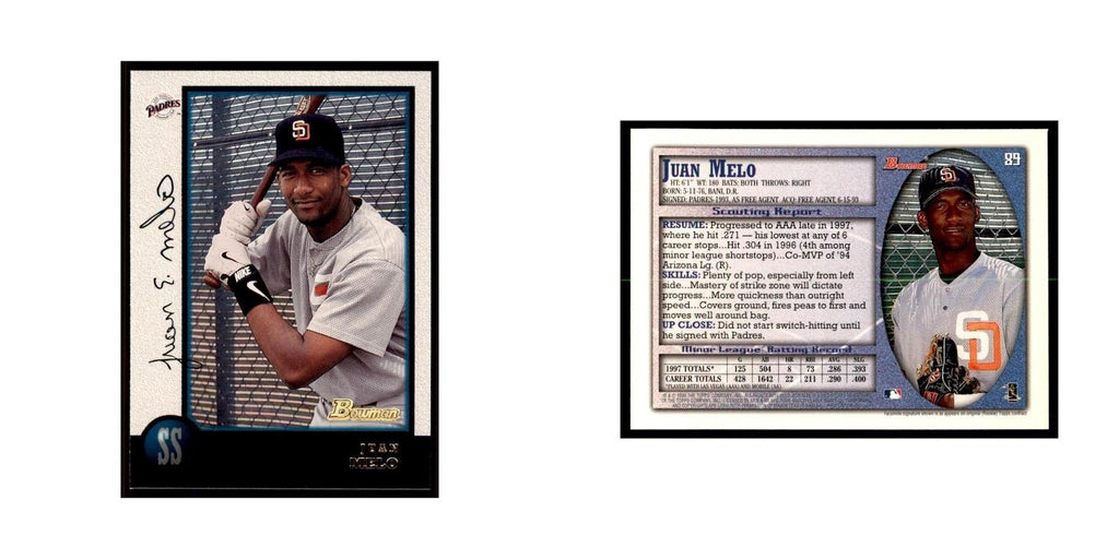 1998 Bowman Juan Melo Baseball Cards #89
