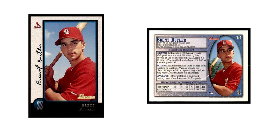 1998 Bowman Brent Butler Baseball Cards #154
