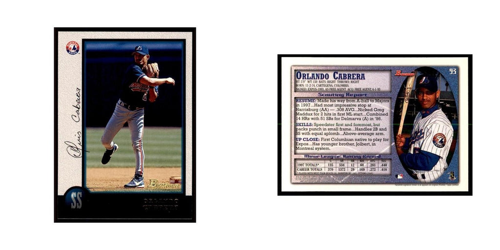 1998 Bowman Orlando Cabrera Baseball Cards #93