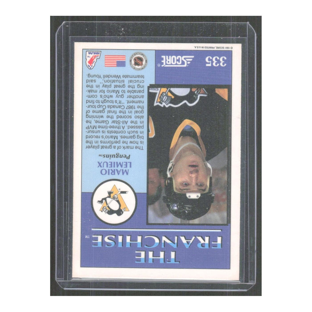 1991 Score Mario Lemieux Pittsburgh Penguins #200