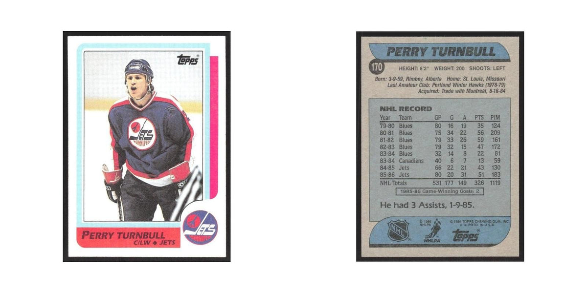1986 Topps Perry Turnbull Winnipeg Jets #170