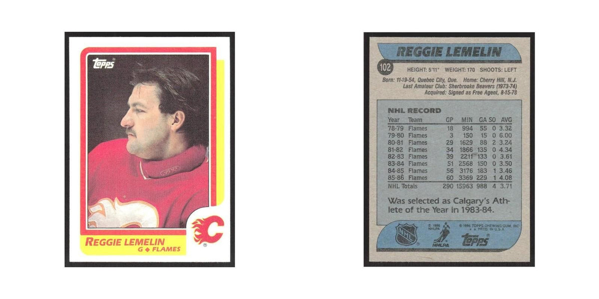1986 Topps Reggie Lemelin Calgary Flames #102
