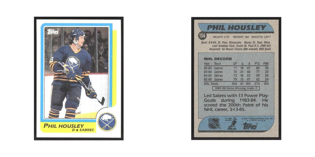 1986 Topps Phil Housley Buffalo Sabres #154