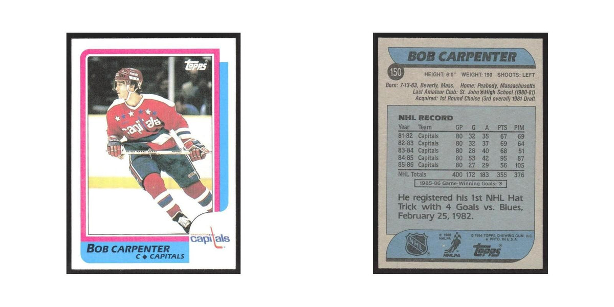 1986 Topps Bob Carpenter Washington Capitals #150