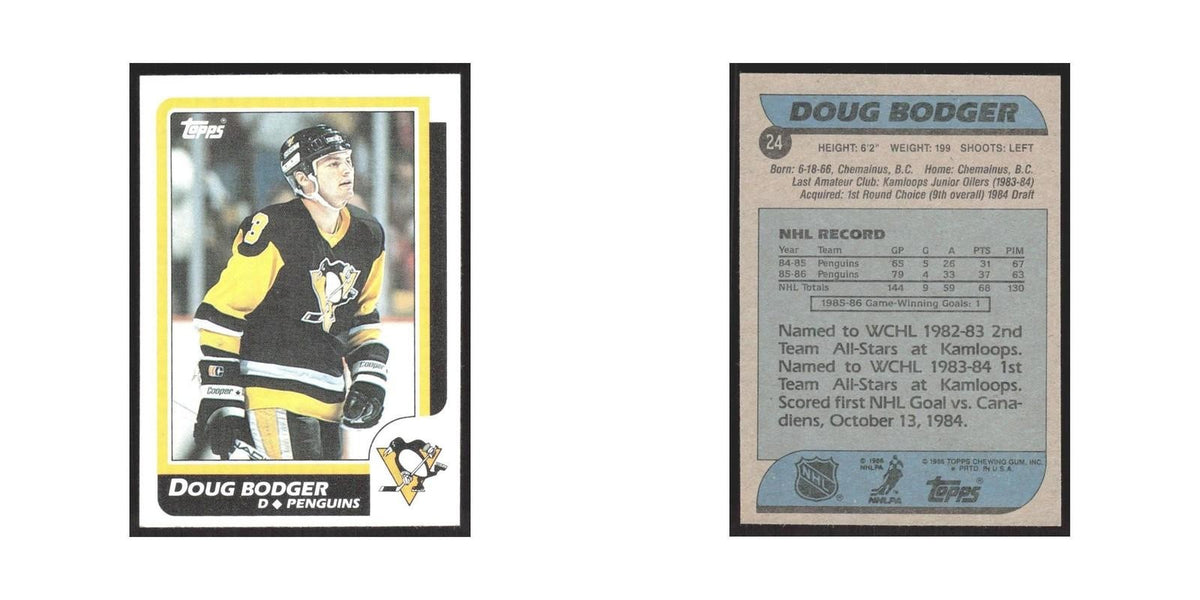1986 Topps Doug Bodger Pittsburgh Penguins #24