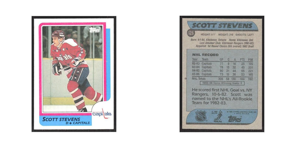 1986 Topps Scott Stevens Washington Capitals #126