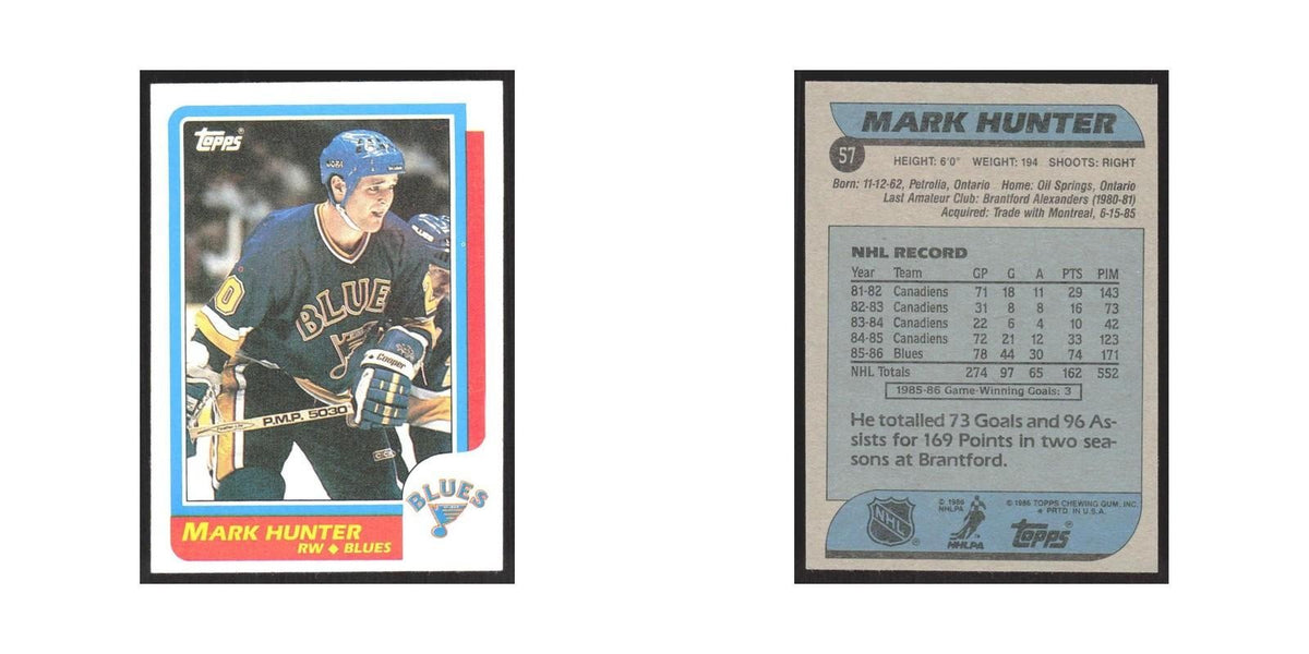 1986 Topps Mark Hunter St. Louis Blues #57