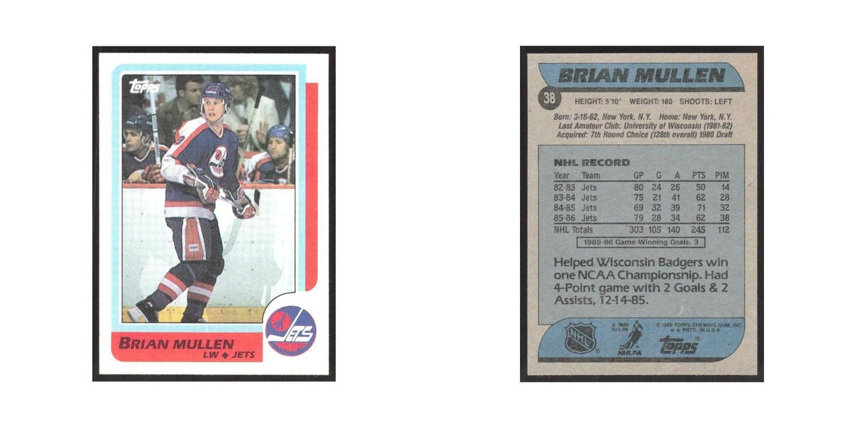 1986 Topps Brian Mullen Winnipeg Jets #38