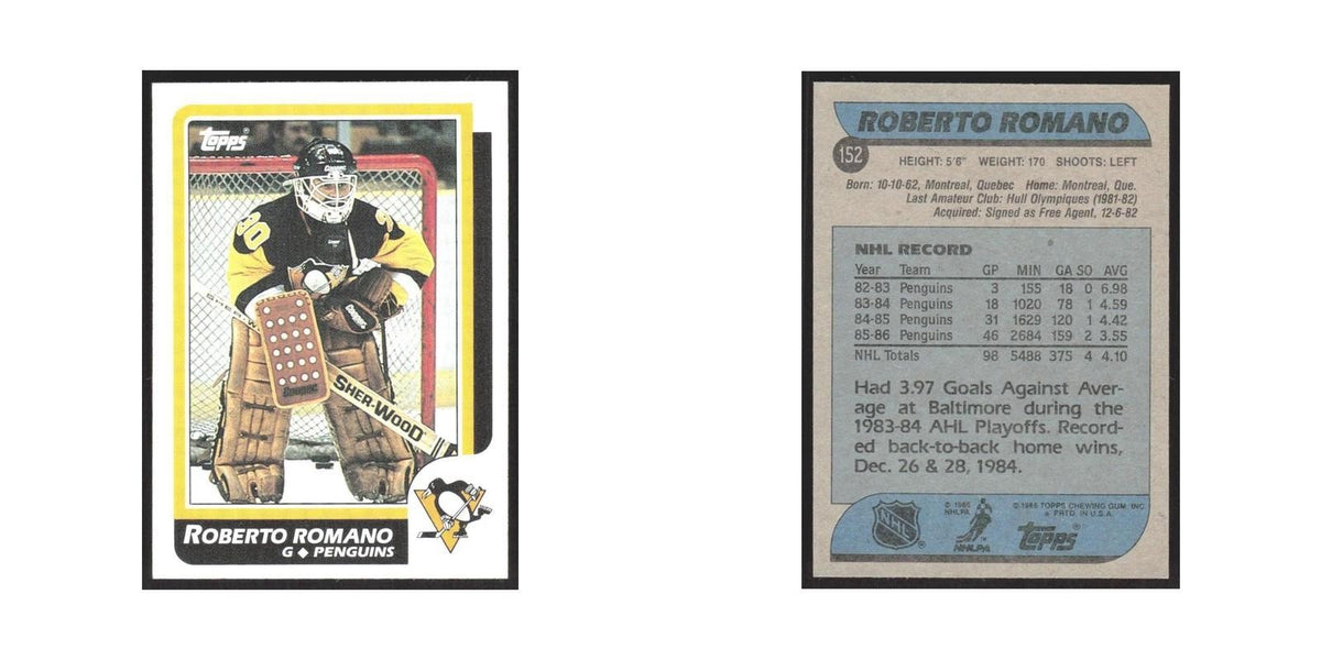 1986 Topps Roberto Romano Pittsburgh Penguins #152